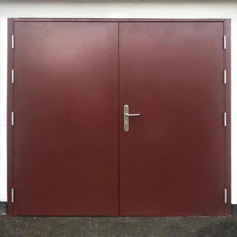 Van dyke brown side hinged garage door