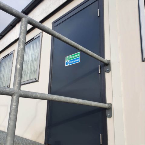 Budget fire exit on site office