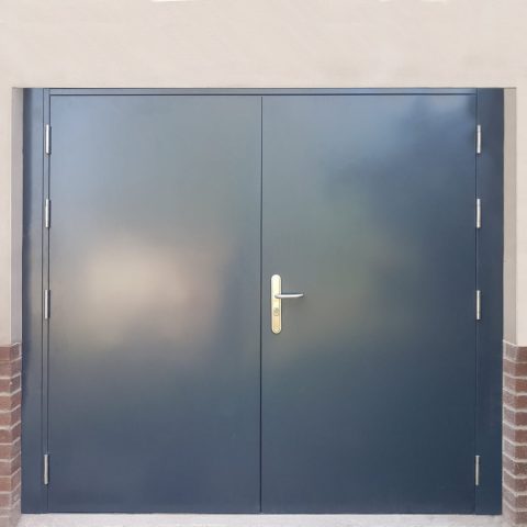 Side hinged garage door in anthracite grey