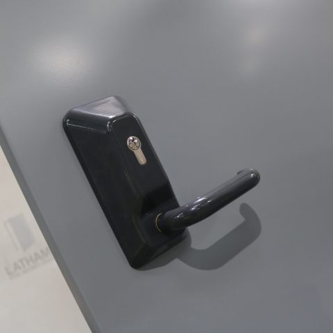 Close up of 710 lever handle outer access device
