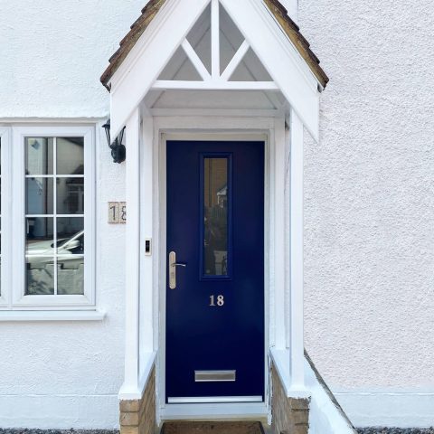 Blue high security front door