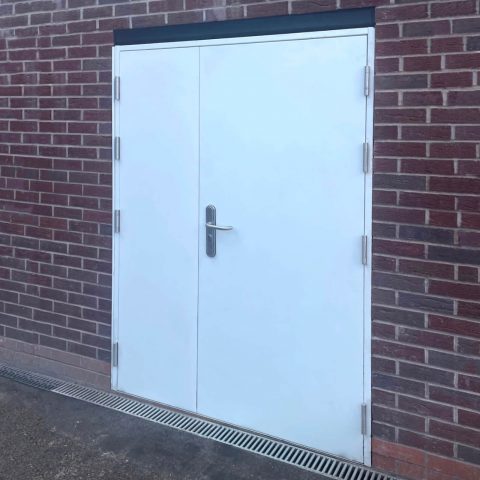 White high security leaf and half door