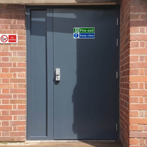 Security fire exit with a insulated side panel