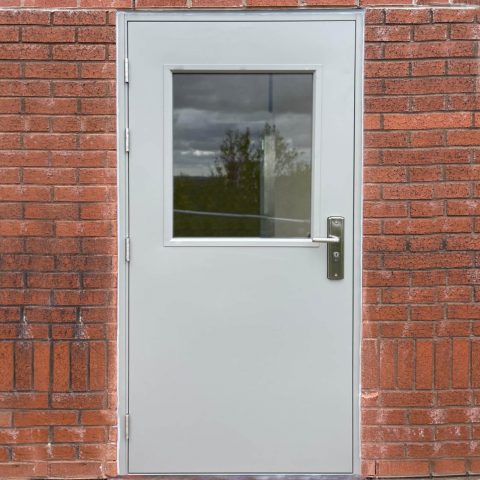 Window grey glazed security steel door