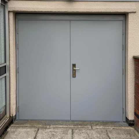 Window grey security double steel door