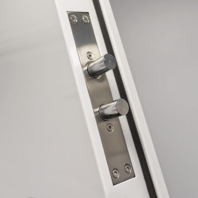 Side locks on a high security steel door
