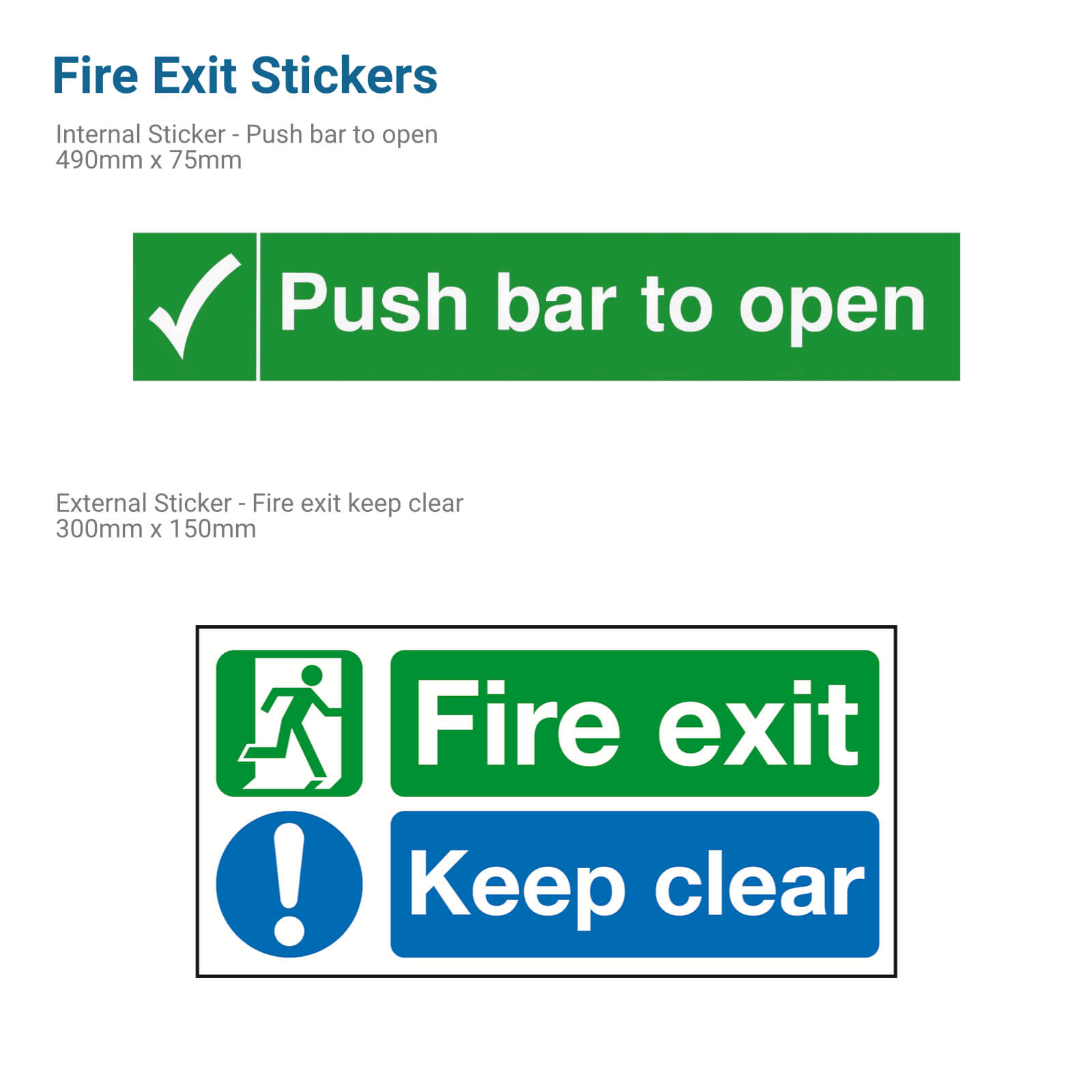 Fire exit stickers