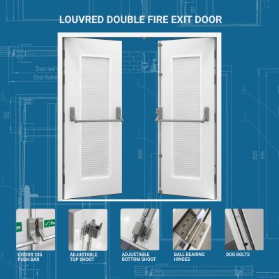 Louvred Double Fire Exit Door USP