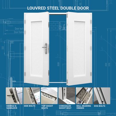 Louvred Steel Double Door USP