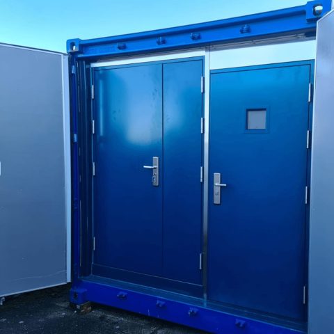 Shipping container conversion doors
