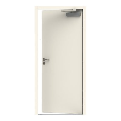 Internal view of an acoustic steel door