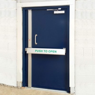 SR3 Single Fire Exit Door Blue