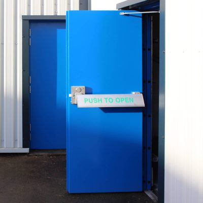 Single Blue SR2 Fire Exit Door