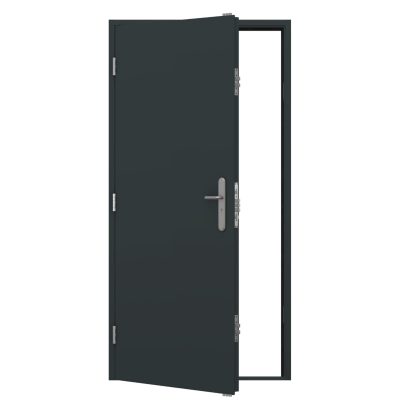 Steel Hinged Personnel Door - Anthracite Grey (Stock)