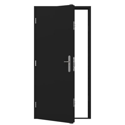 Steel Hinged Personnel Door - Jet Black (Stock)