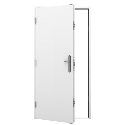 Steel Hinged Personnel Door - White (Stock)