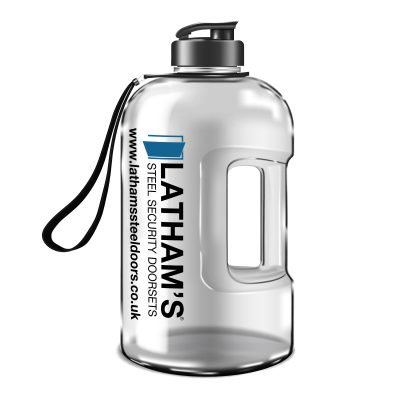 Front view of Latham's drinks bottle