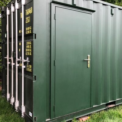 Green fire rated container door