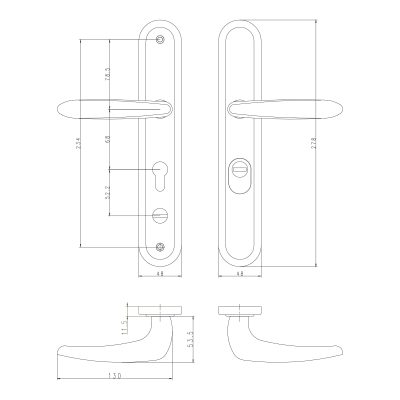 CAD drawing of a Hooply 201208 handle