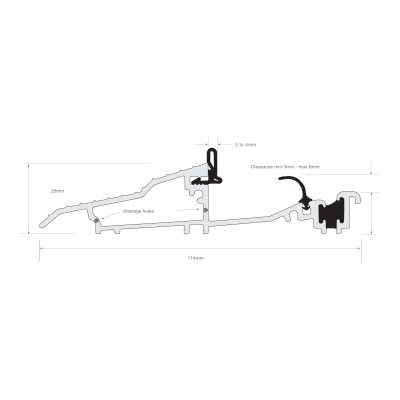 Threshold drawing for M2M thermally rated door