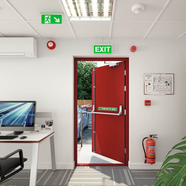 Double Fire Exit with 2 point bar Active Leaf