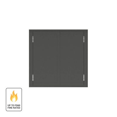Fire Rated Anti-Vandal Window Shutter showing fire rating
