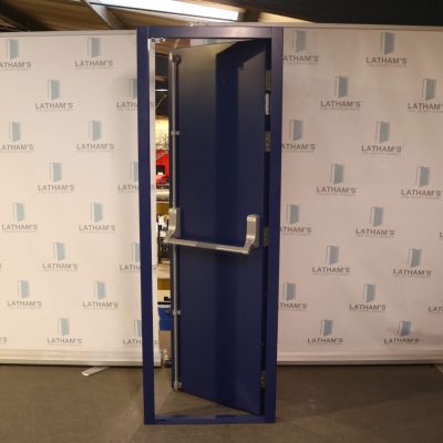 Security Fire Exit Door - 695 x 2020 | Cobalt Blue | LH OUT