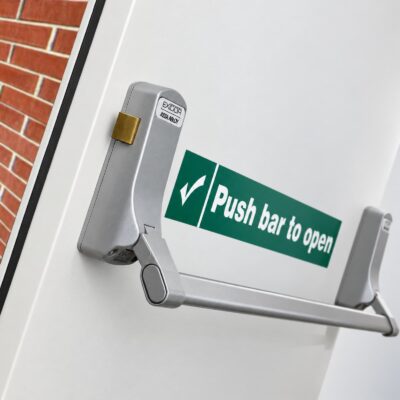 A close up shot of an Exidor 296 Panic Bar