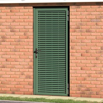 Lathams Fully Louvred Door CG Example Outside Sub Station Close Up Zoomed