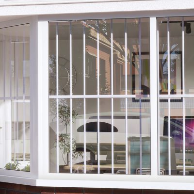 Security Window Bars CG Example Exterior Office Close Up
