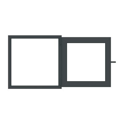RAL 7016 upvc container glazing open internal view