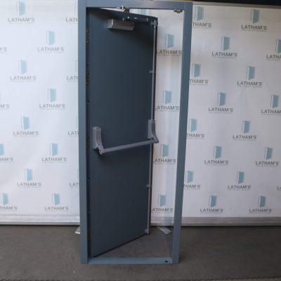 Security Fire Exit Door | 795mm x 2020mm | Blue Grey | RH OUT