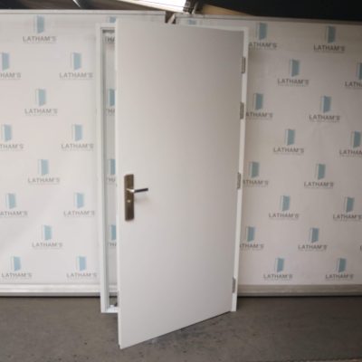 High Security Steel Door | 995mm x 2020mm | Latham's White | RH OUT/LH IN