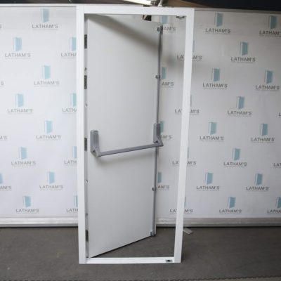 Security Fire Exit Door | 845mm x 2020mm | Latham's White | RH OUT