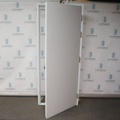 High Security Steel Door | 995mm x 2020mm | Latham's White | RH OUT/LH IN