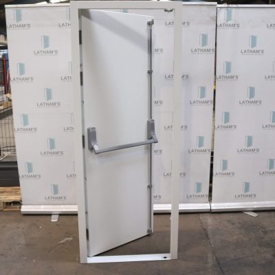 Security Fire Exit Door | 795mm x 2020mm | Latham's White | RH OUT