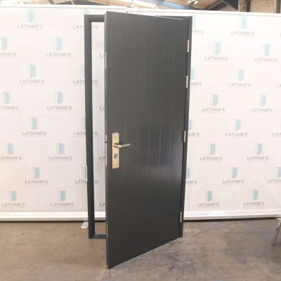 Security Cottage Style Steel Door | 895mm x 2020mm | Anthracite Grey | RH OUT/LH IN