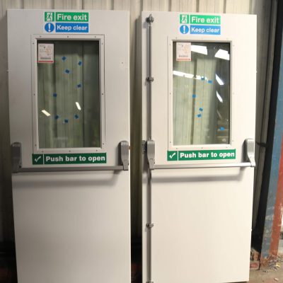 Double Glazed Security Fire Exit 1695mm x 2020mm | Latham's White | RH OUT