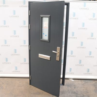 Security Glazed Cottage Style Front Door | 895mm x 2020mm | Anthracite Grey | RH IN