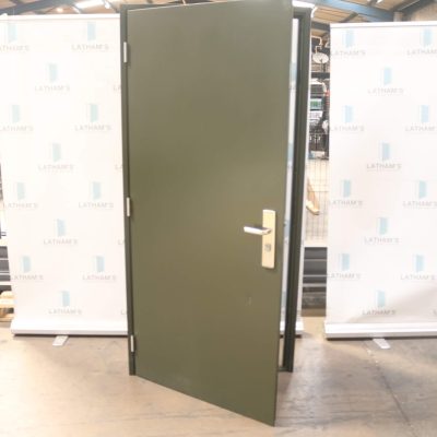 Budget Steel Door | 990mm x 2095mm | Juniper Green | LH OUT/RH IN