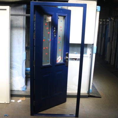Security Glazed Front Door | 895mm x 2020mm | Ultra Marine Blue | LH IN