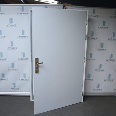Security Steel Door | 1195mm x 2020mm | Latham's White | RH OUT/LH IN