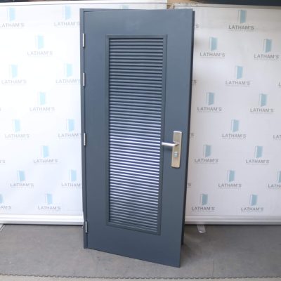 Security Louvred Steel Door | 895mm x 2010mm | Anthracite Grey | LH OUT