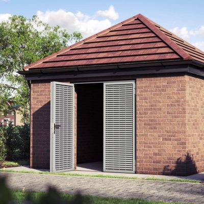 Double Fully Louvred Door Sub Station Sized Full 1x1