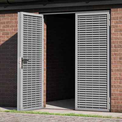 Double Fully Louvred Door Sub Station x1600 CGI