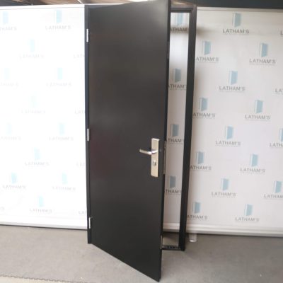 Budget Steel Door | 890mm x 2095mm | Jet Black | LH OUT/RH IN
