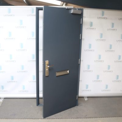 Security Steel Door | 910mm x 2065mm | Anthracite Grey | RH OUT/LH IN