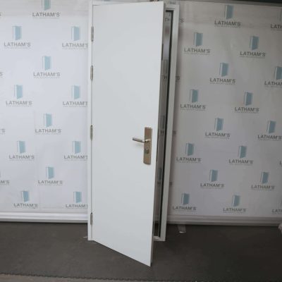 Security Steel Door | 695mm x 2020mm | Latham's White | LH OUT/RH IN