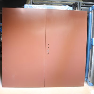 Double Steel Security Doors | 2195mm x 2020mm | Chocolate Brown | RH OUT