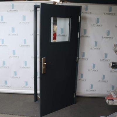 Security Glazed Cottage Style Steel Door | 895mm x 2020mm | Anthracite Grey | RH OUT